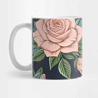 Rose, Hibiscus and Daisy Pattern Mug